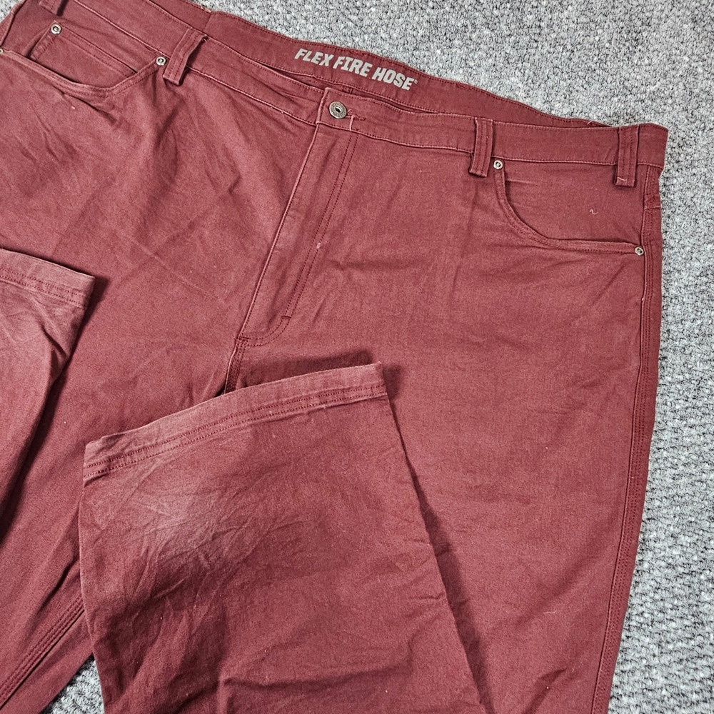 Duluth Trading Co Flex Fire Hose Relaxed Fit Pants Mens 48x34‎ Burgundy Red Work